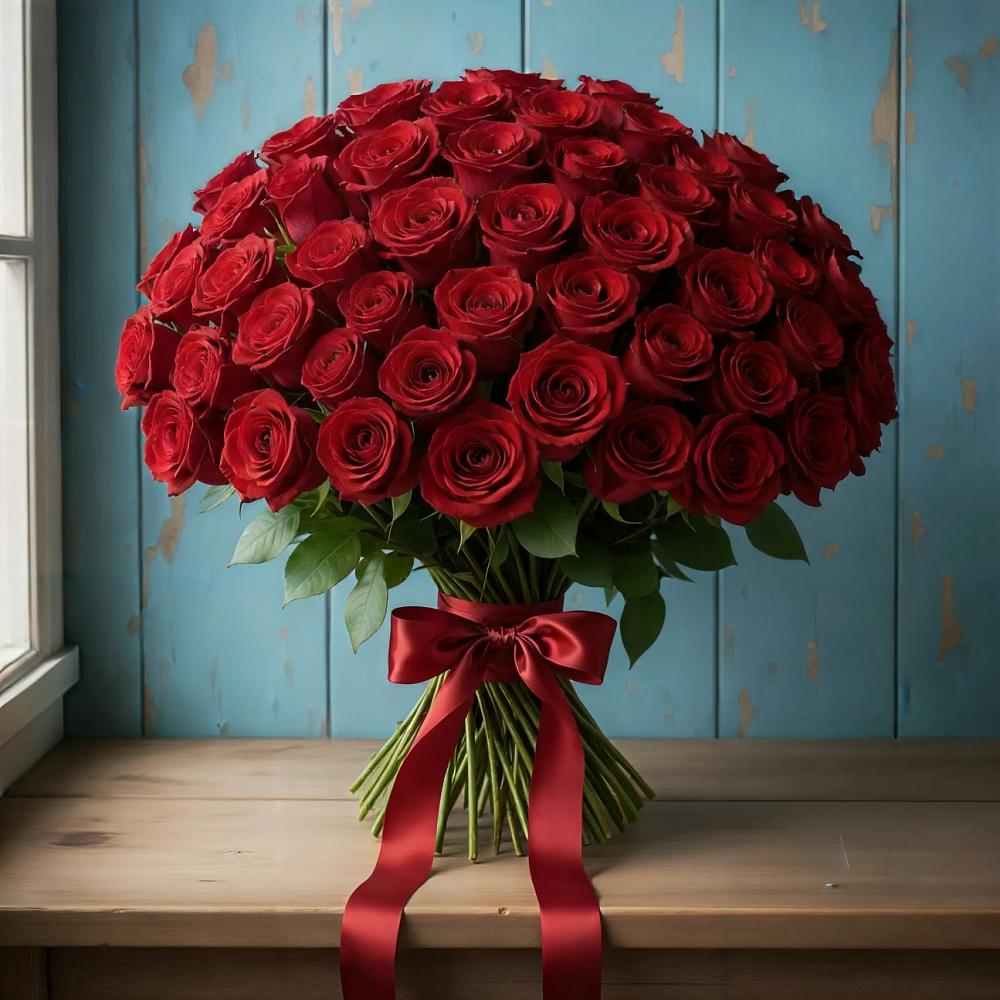 Букет Красные розы Блэк Меджик в Себрово