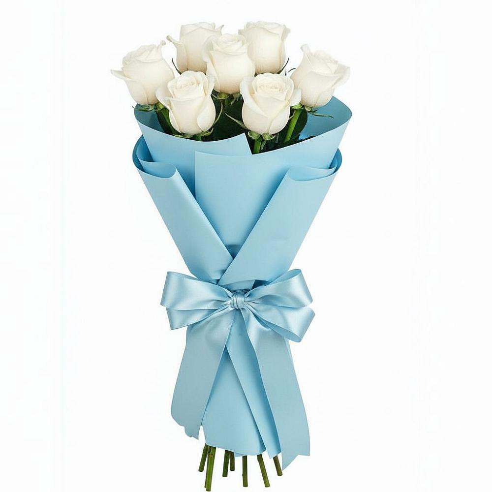 Букет 7 белых роз Проуд в Себрово