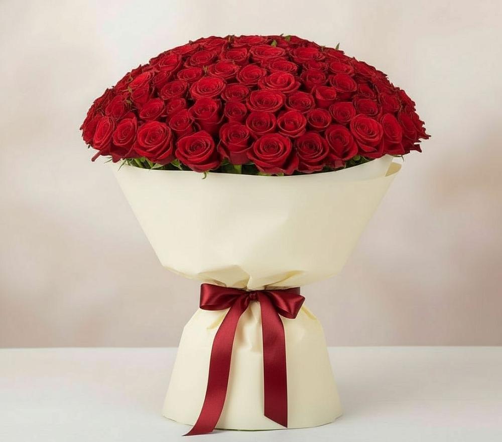 Букет 101 Красная роза Милано в Себрово