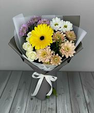 Букет цветов из:  Розы, Герберы и Хризантемы в Себрово