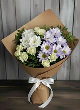 Букет цветов из:  Хризантемы и Розы в Себрово