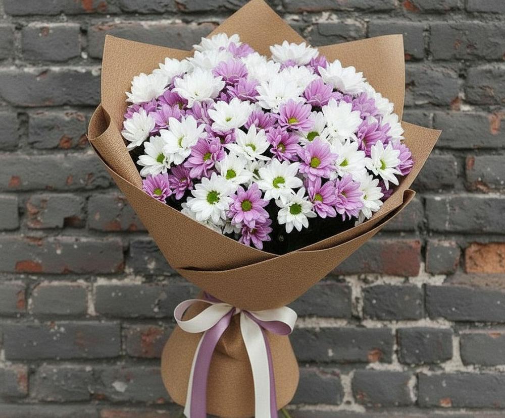 Букет цветов из: Хризантемы в Себрово