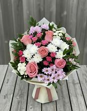 Букет цветов из:  Альстромерии, Гвоздики, Розы и Хризантемы #REPLACE_PRED# Себрово