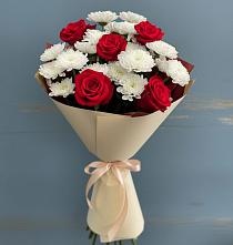 Букет цветов из:  Розы и Хризантемы в Себрово