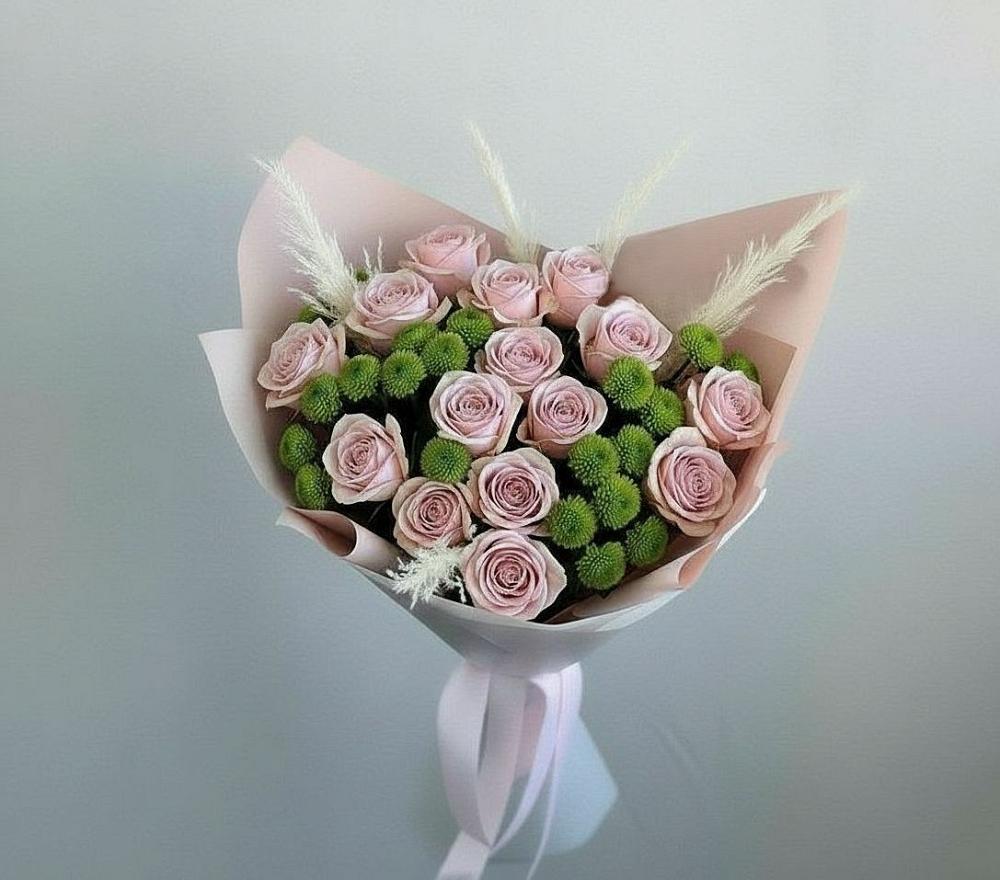 Букет цветов из: Розы и Хризантемы в Себрово