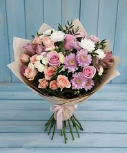 Букет цветов из:  Хризантемы, Розы и Альстромерии #REPLACE_PRED# Себрово