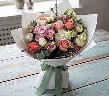 Букет цветов из:  Розы, Лизиантусы и Гвоздики #REPLACE_PRED# Себрово