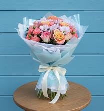 Букет цветов из:  Хризантемы и Розы в Себрово