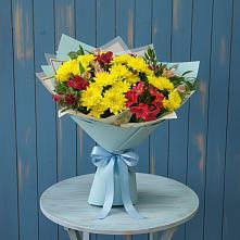 Букет цветов из:  Альстромерии и Хризантемы в Себрово