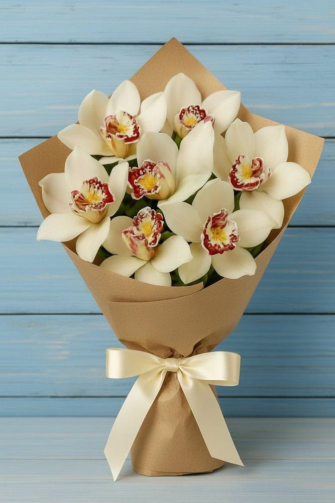 Букет цветов из: Орхидеи и Розы в Себрово