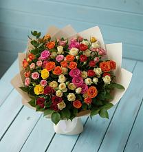 Букет Микс из разноцветных кустовых роз #REPLACE_PRED# Себрово
